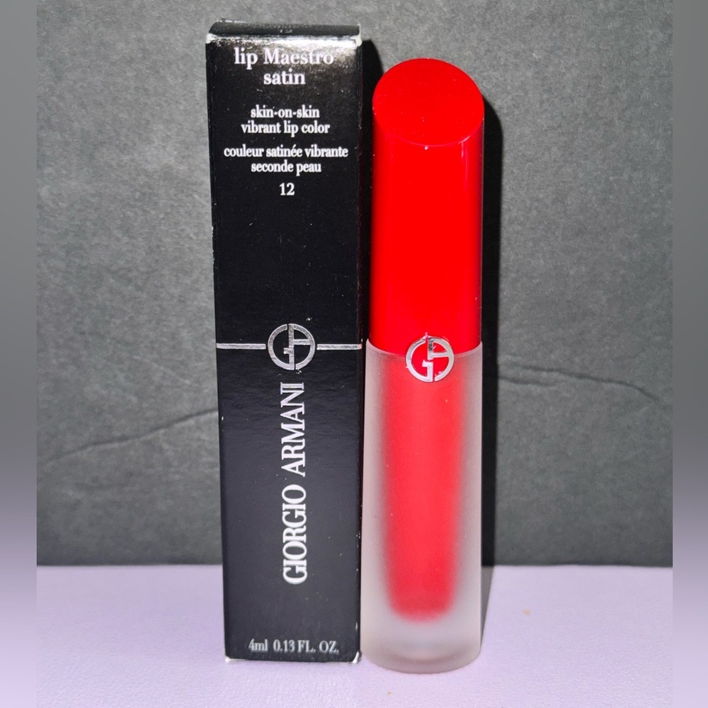 Giorgio Armani Lip Maestro Satin Liquid Lipstick — Vibrant Red (12)